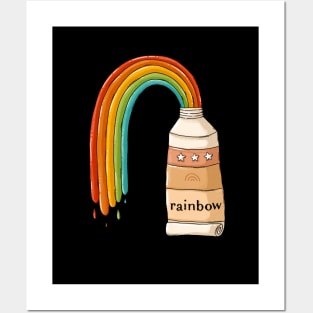 Rainbow paint tube Posters and Art